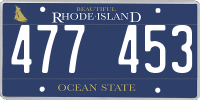 RI license plate 477453
