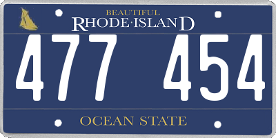RI license plate 477454