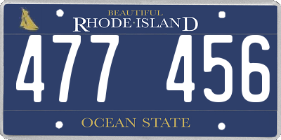 RI license plate 477456