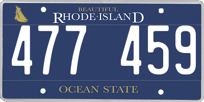 RI license plate 477459