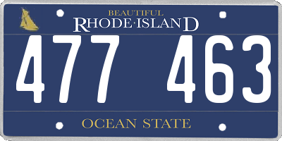 RI license plate 477463