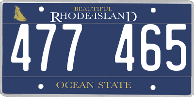 RI license plate 477465