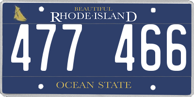 RI license plate 477466