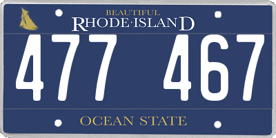 RI license plate 477467
