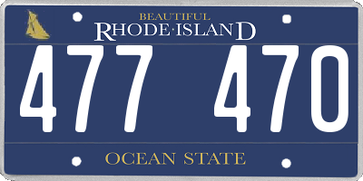 RI license plate 477470
