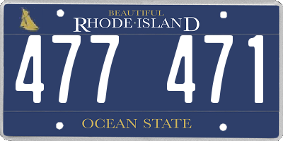 RI license plate 477471