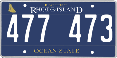 RI license plate 477473