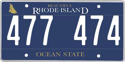 RI license plate 477474
