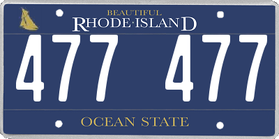 RI license plate 477477