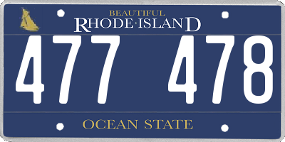 RI license plate 477478