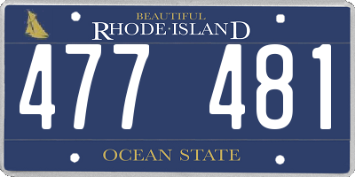 RI license plate 477481