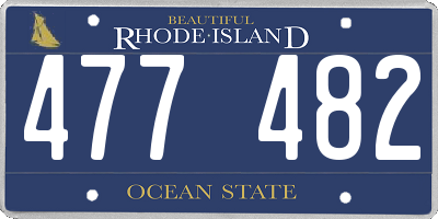 RI license plate 477482