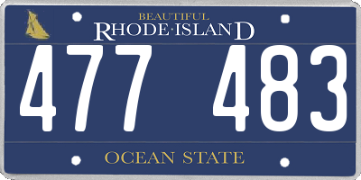 RI license plate 477483