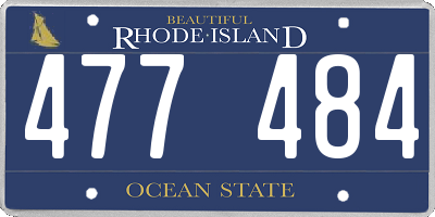 RI license plate 477484