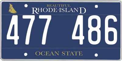 RI license plate 477486