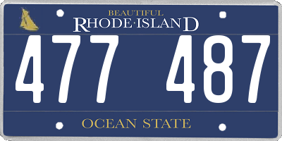 RI license plate 477487