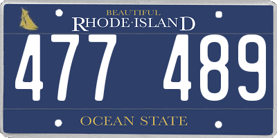 RI license plate 477489