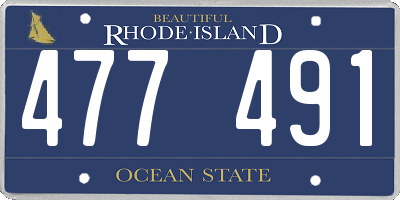RI license plate 477491