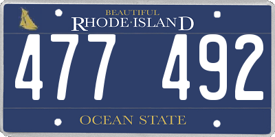 RI license plate 477492