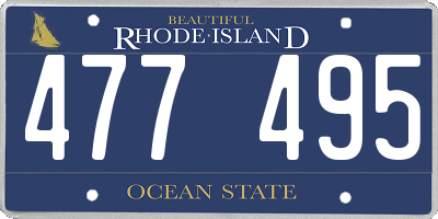 RI license plate 477495