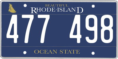 RI license plate 477498
