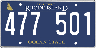 RI license plate 477501
