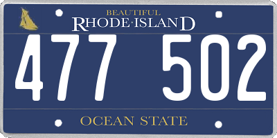 RI license plate 477502
