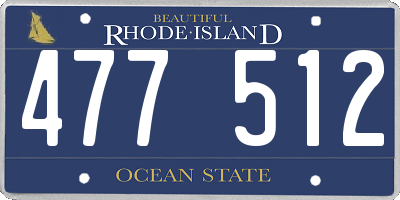 RI license plate 477512