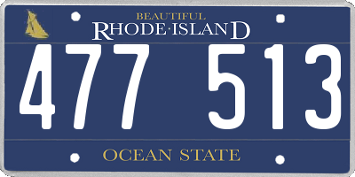 RI license plate 477513