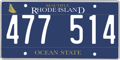 RI license plate 477514