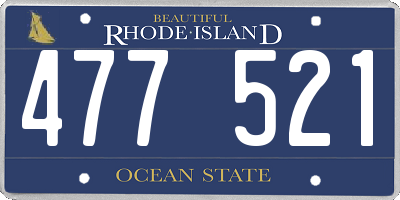 RI license plate 477521