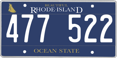 RI license plate 477522