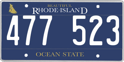 RI license plate 477523