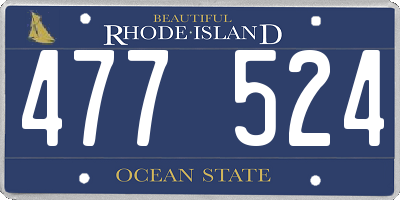 RI license plate 477524