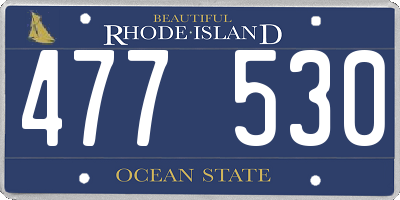 RI license plate 477530