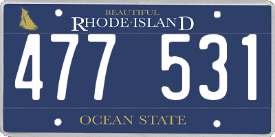 RI license plate 477531