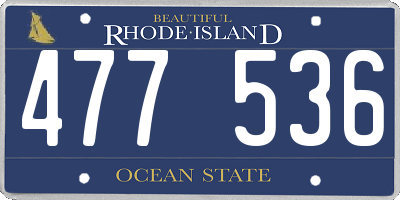 RI license plate 477536