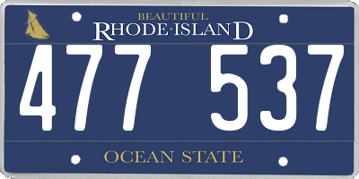 RI license plate 477537