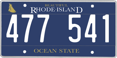 RI license plate 477541