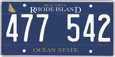 RI license plate 477542