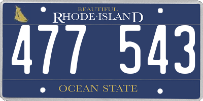 RI license plate 477543