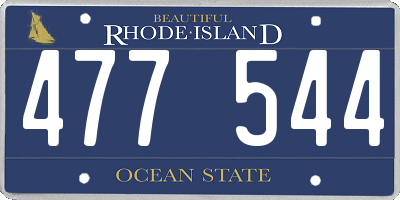 RI license plate 477544
