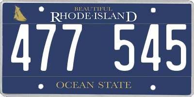 RI license plate 477545