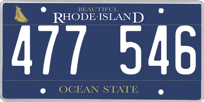 RI license plate 477546