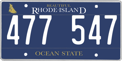 RI license plate 477547