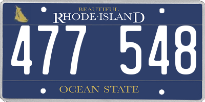 RI license plate 477548