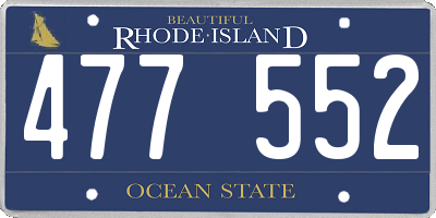 RI license plate 477552