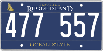RI license plate 477557