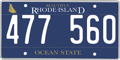 RI license plate 477560