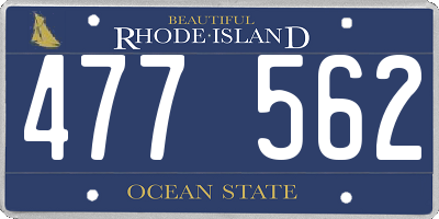RI license plate 477562